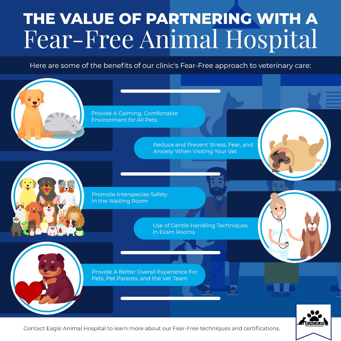 Infographic showing the value of partnering with a fear free animal hospital